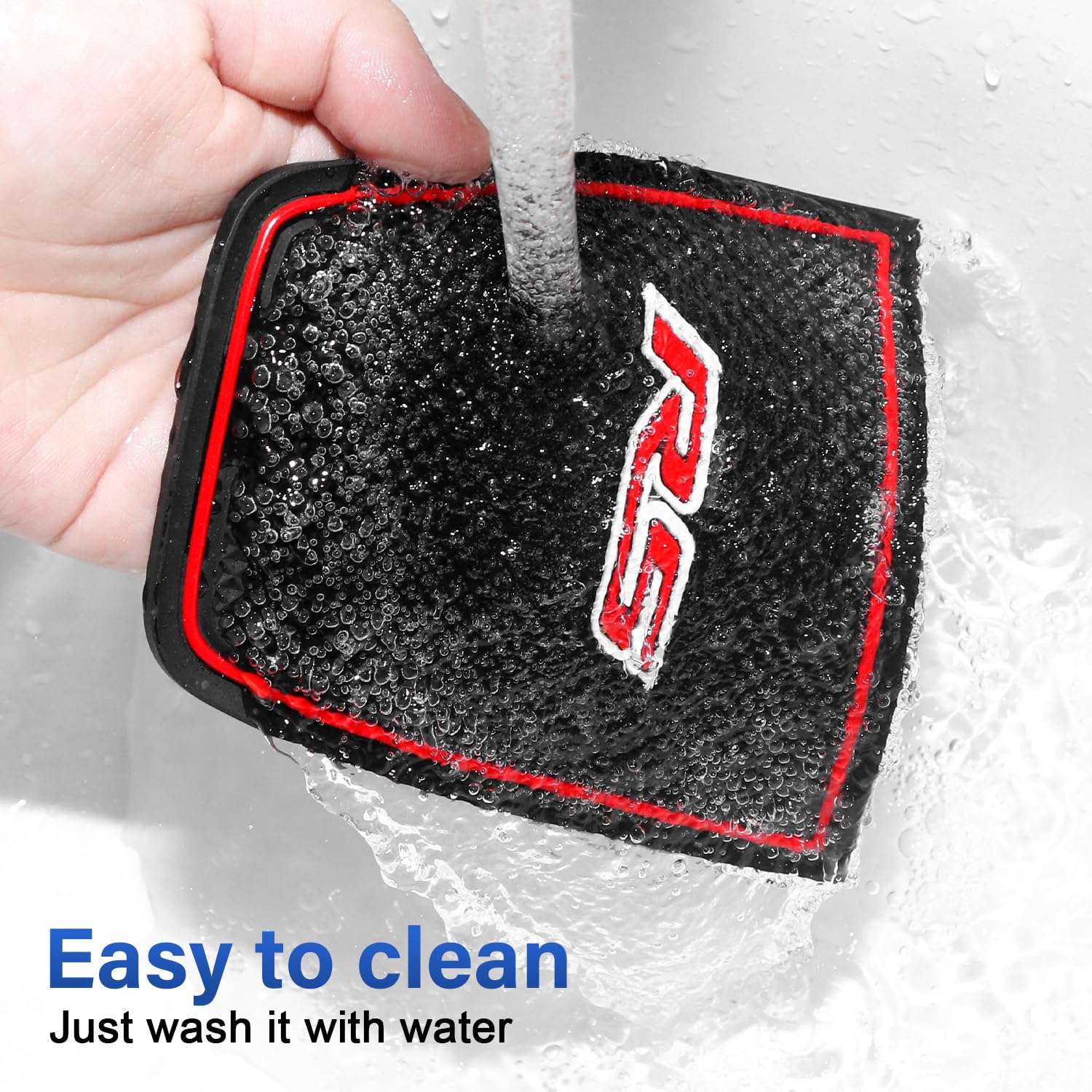 Kentuto Trax door pocket protector with red trim keeps clutter in check and easy to clean.
