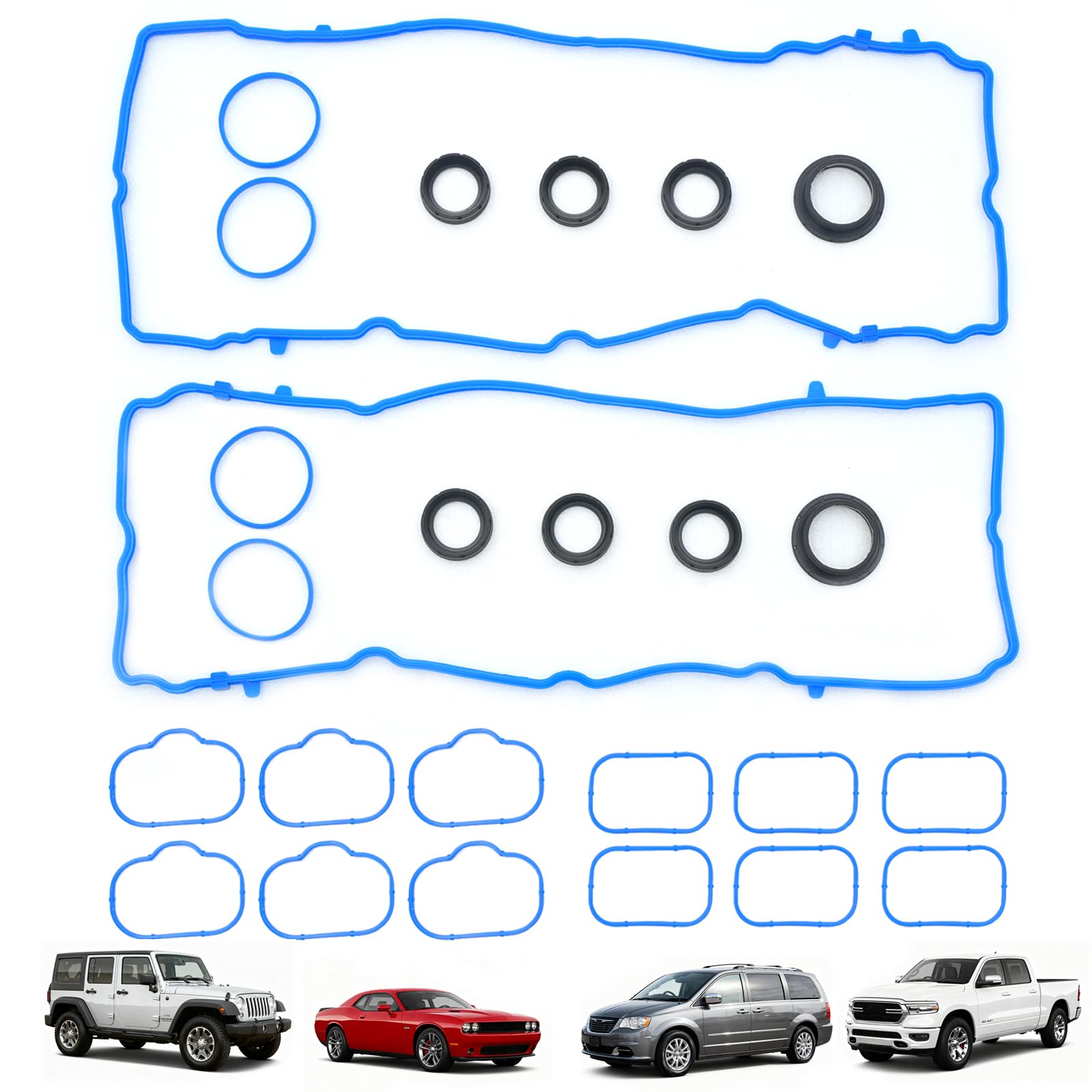 KERAIDMOTO 3.6L valve cover gasket set front view enhances durable sealing