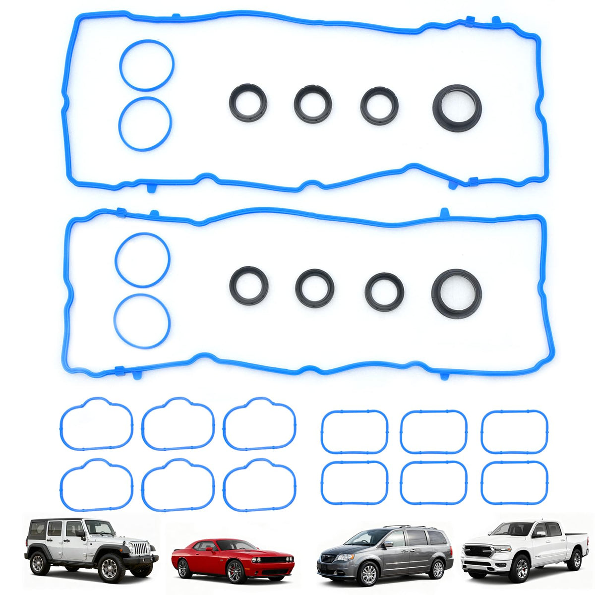 KERAIDMOTO 3.6L valve cover gasket set front view enhances durable sealing