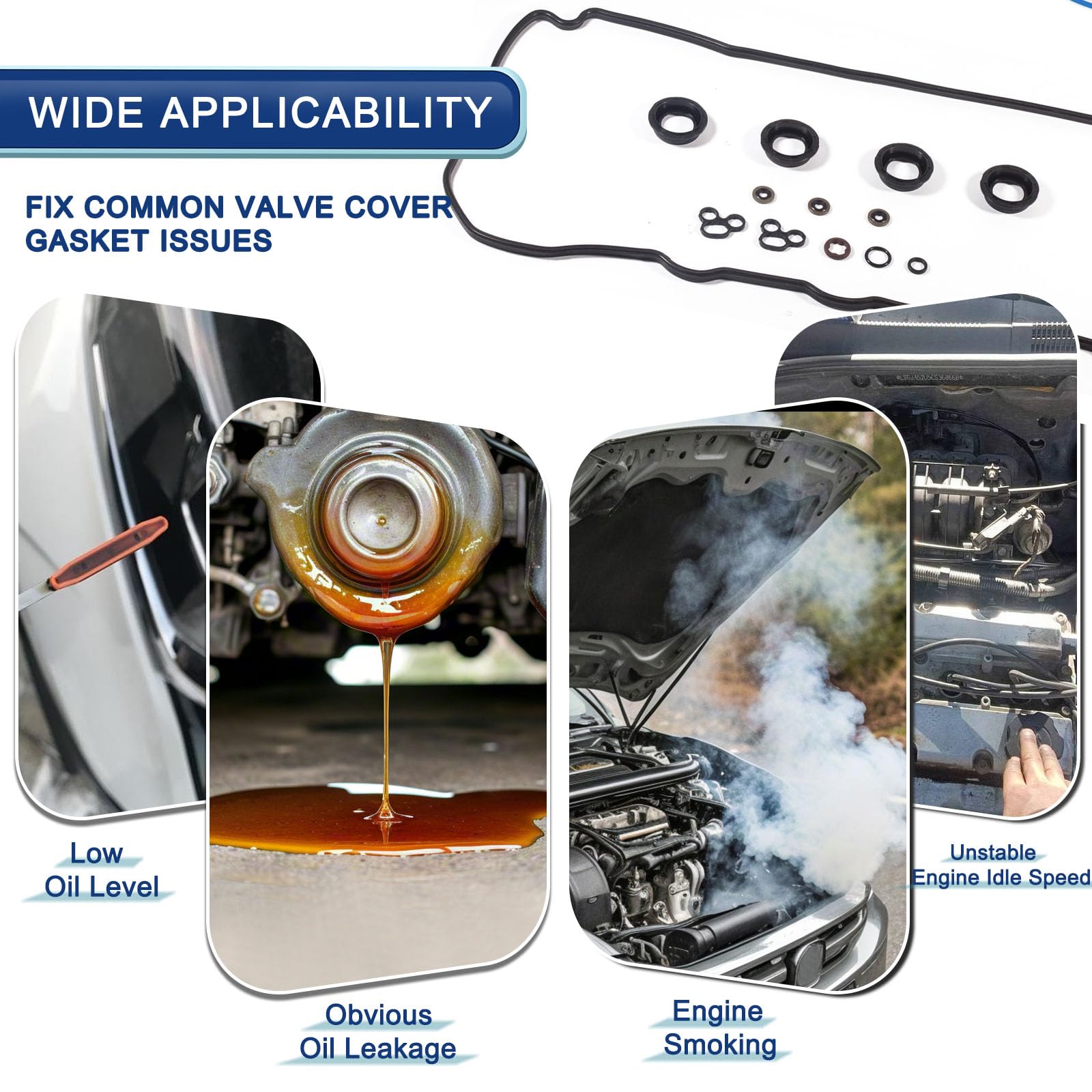 KERAIDMOTO valve cover gasket for ES300H/NX300H 2013-2018 compatible with hybrid powertrains.