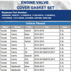 KERAIDMOTO valve cover gasket for RAV4 2009-2018 supports engine durability and easier maintenance.