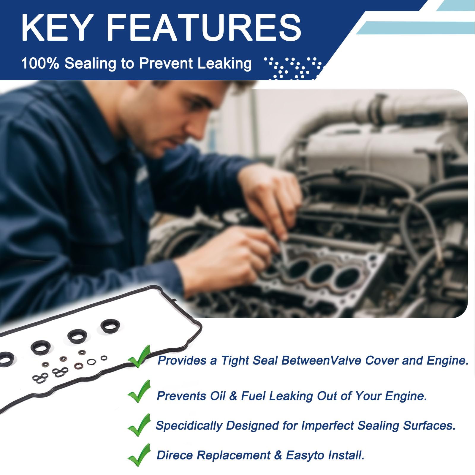 KERAIDMOTO valve cover gasket for Scion TC 2011-2016 designed for durable sealing.