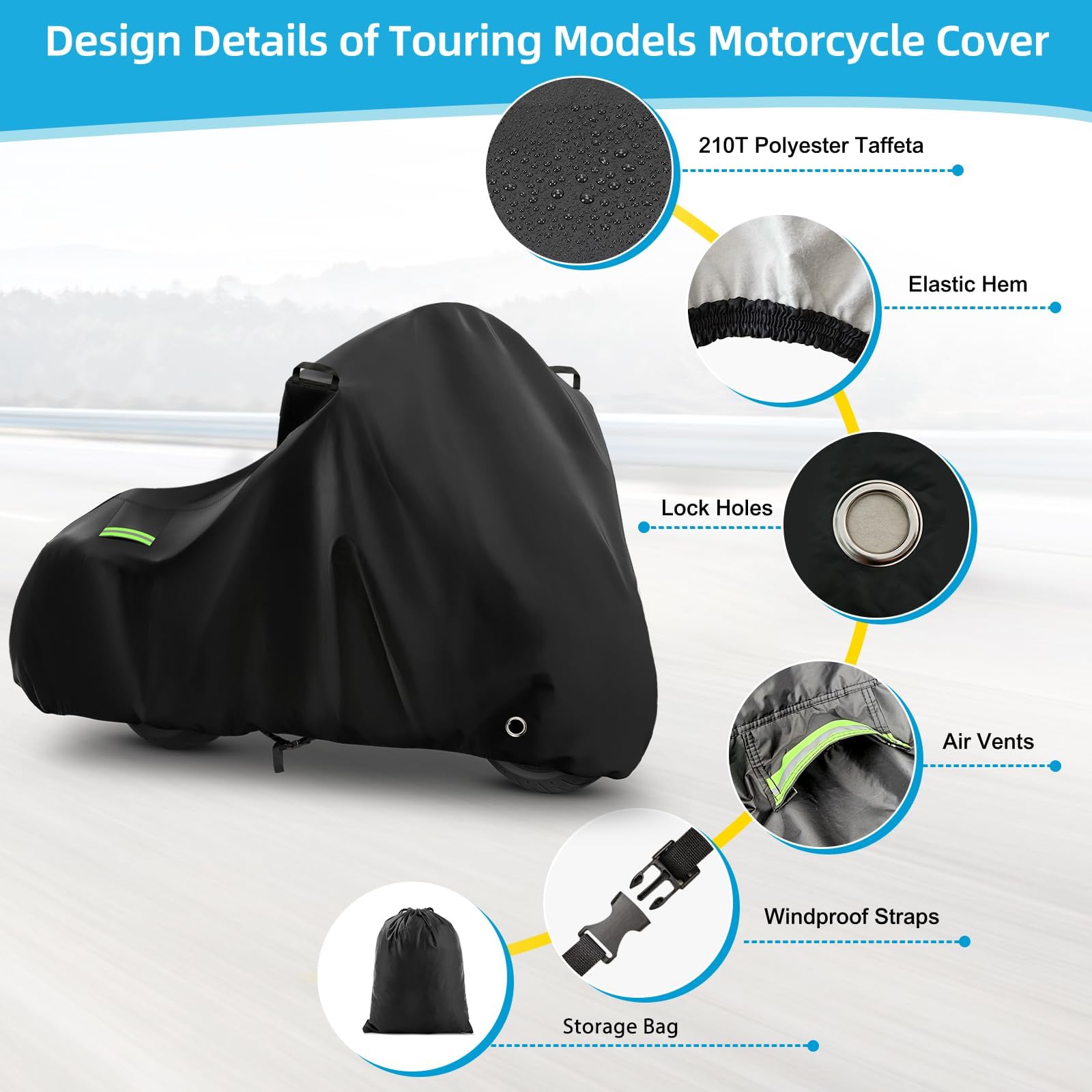 KERANTY Gold Wing cover features breathable vents to reduce moisture buildup.