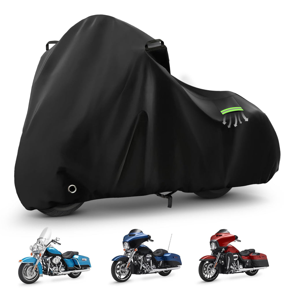 KERANTY motorcycle cover for Harley Road King protects from sun and rain during touring.