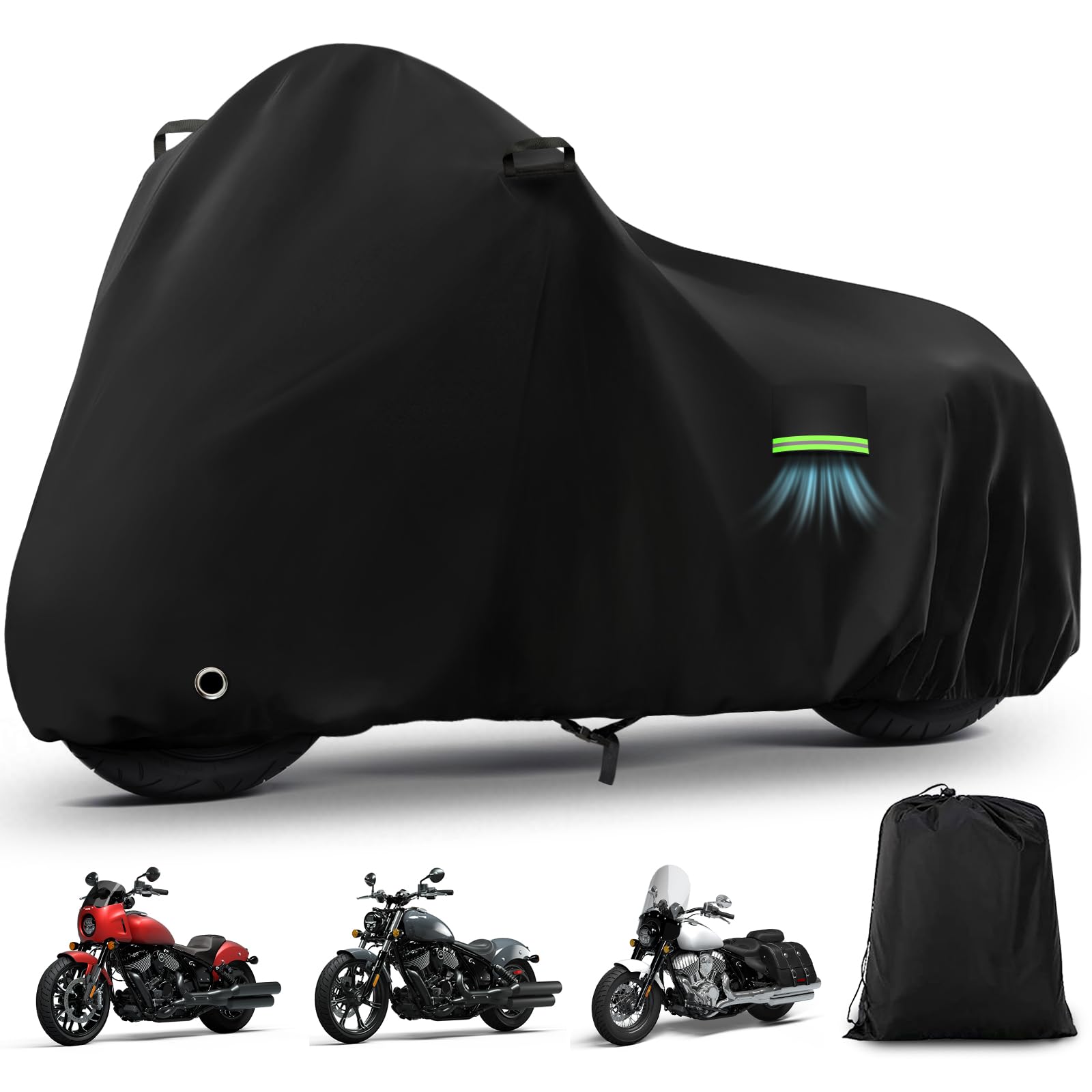 KERANTY Yamaha YZF R1 cover, front view with reflective strips for night visibility
