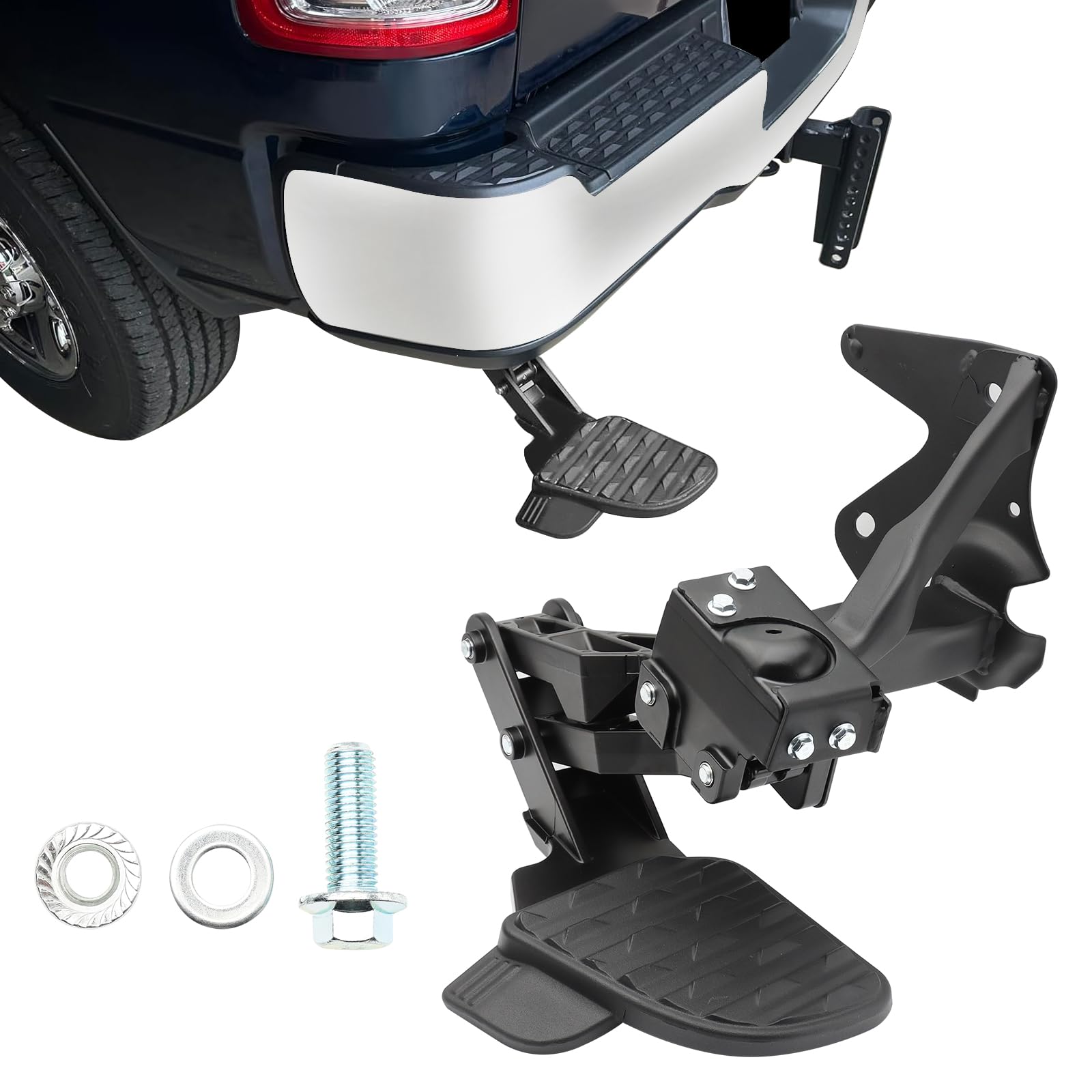 Keriolee rear bed step for Ram 1500 DT with vehicle view showing integration