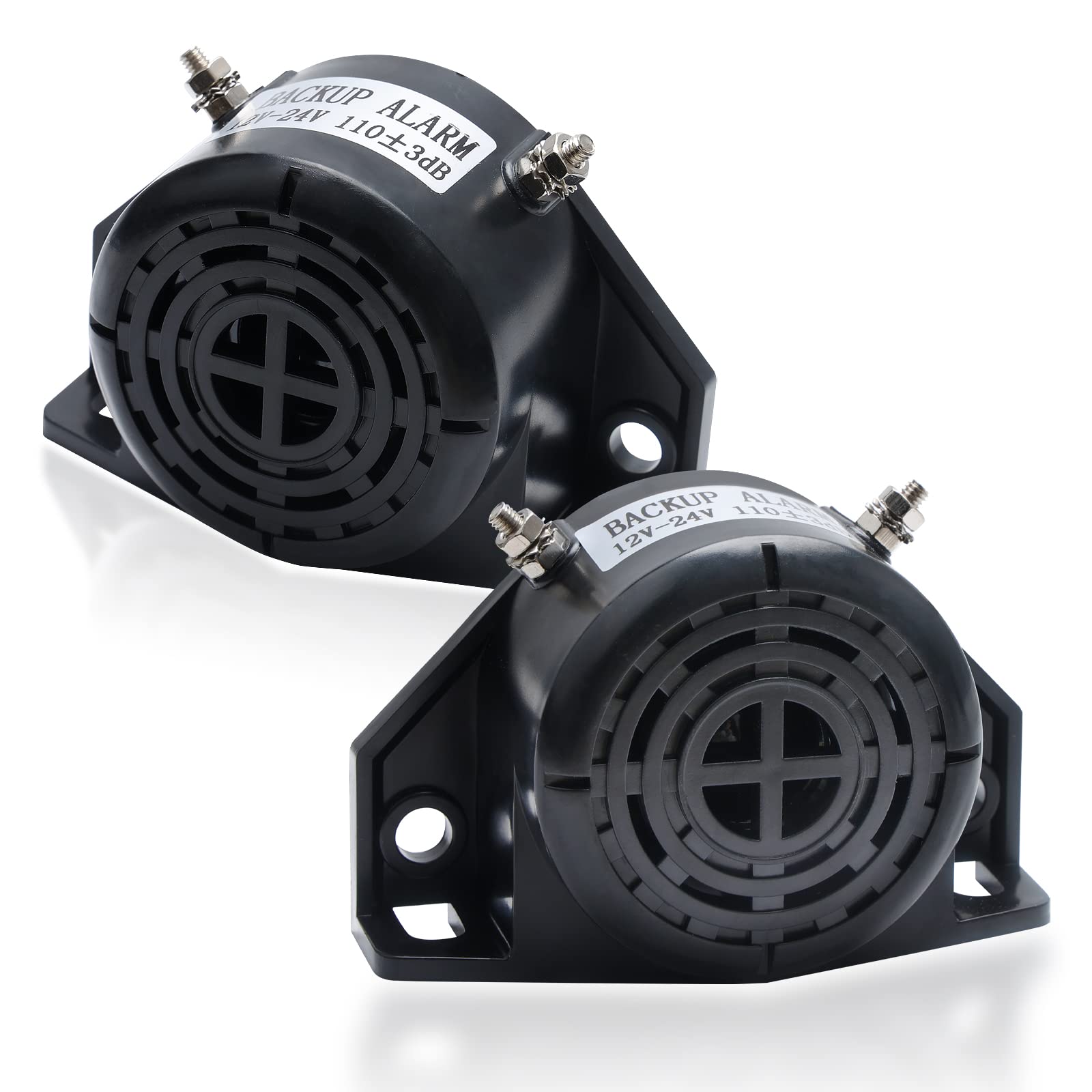 KERWINN backup alarm 12V-24V emits a loud alert for trucks and pedestrians.