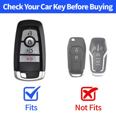Kespevn Ford key fob cover, white side view, maintains key signal.