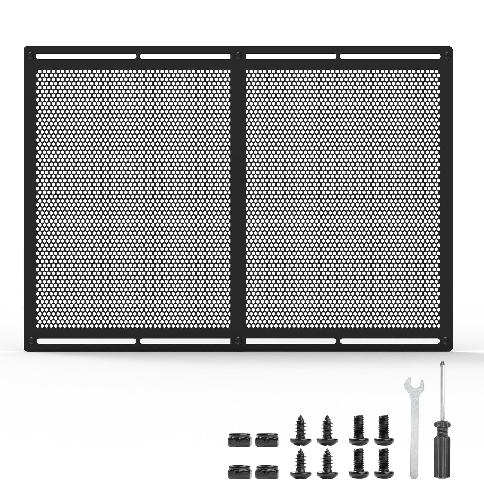 Kessainely RV entry screen door grille with extendable width protects the door while preserving airflow.