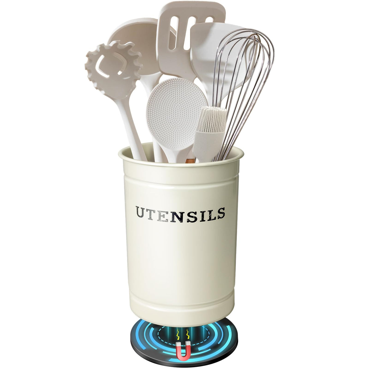 Kevenal magnetic RV utensil holder base shows secure adhesive mounting for a stable workspace.