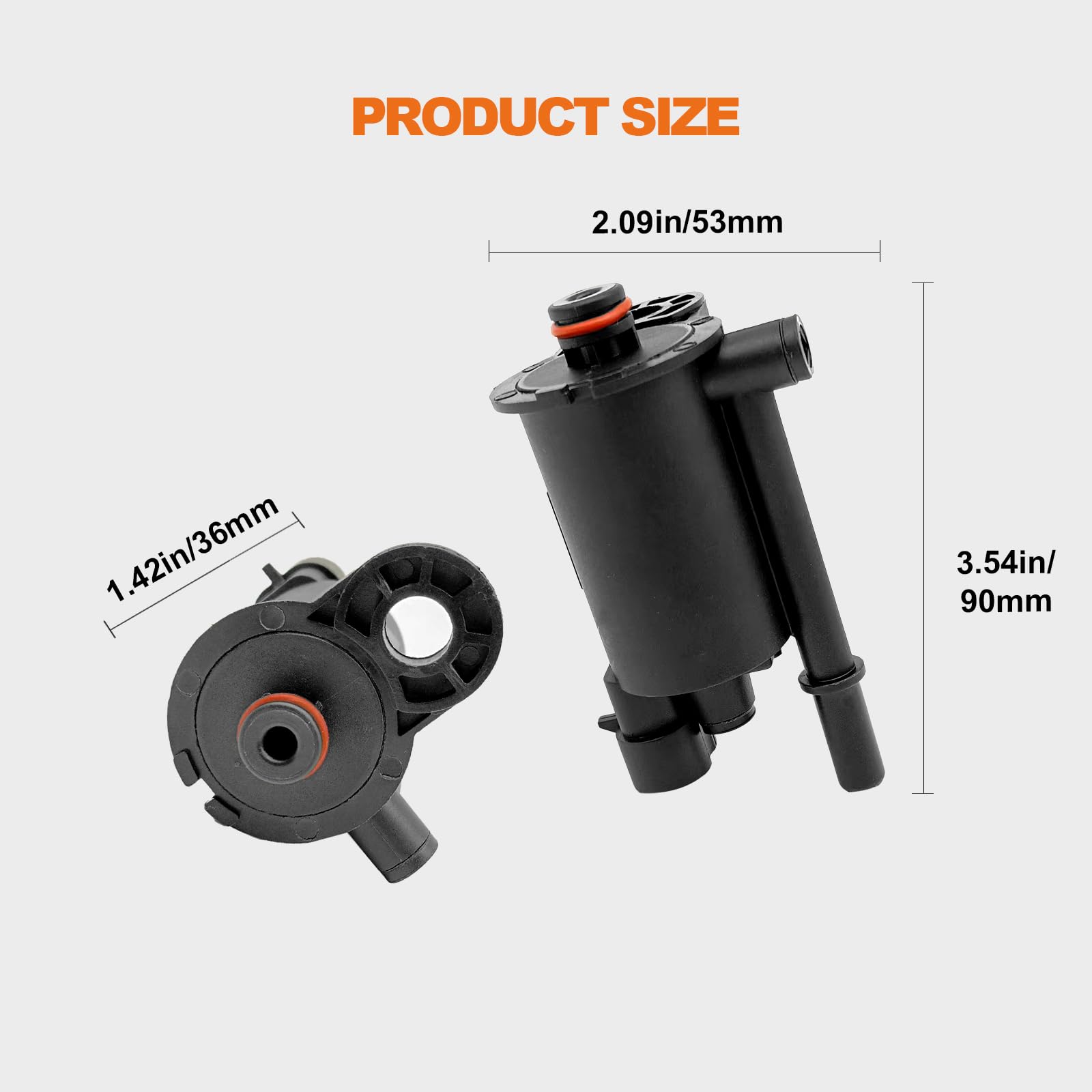 KEVWR Vapor Purge Valve solenoid rear view, durable housing for longevity