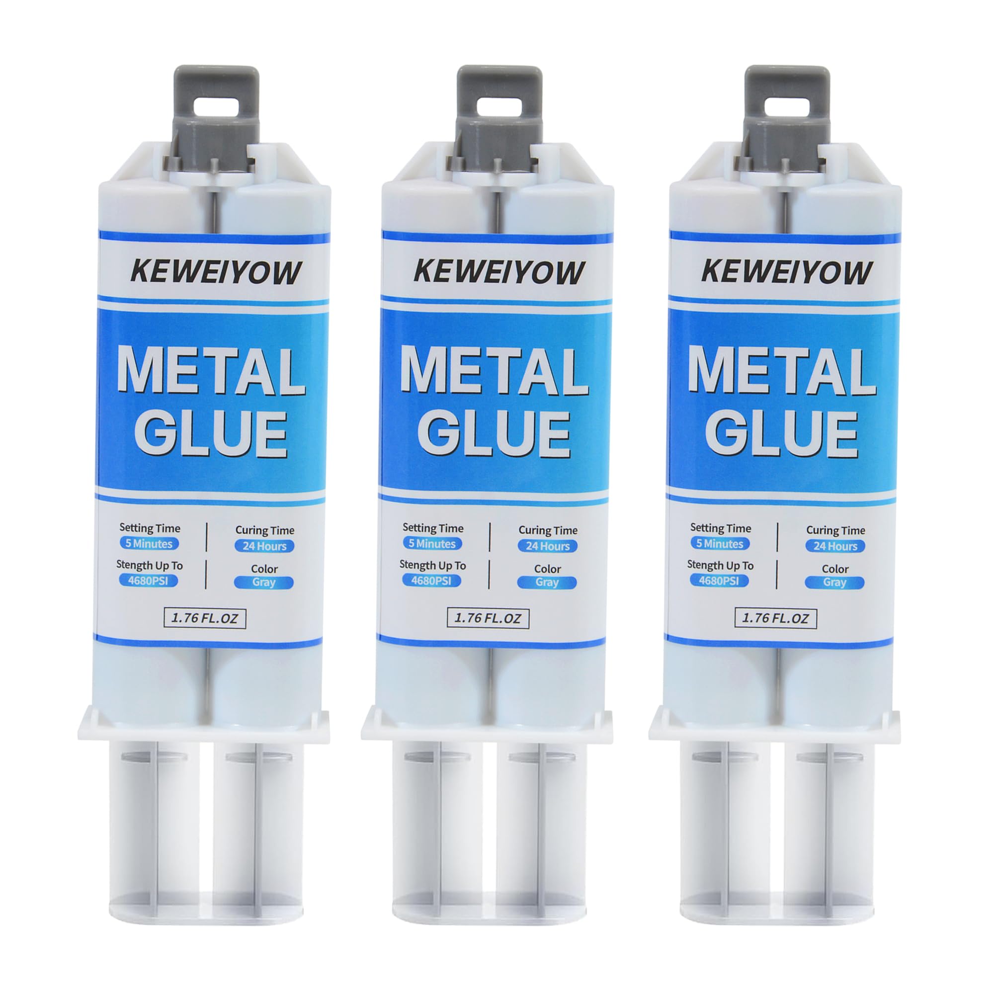 KEWEIYOW heavy duty metal glue bottle showing quick-set bonding capability