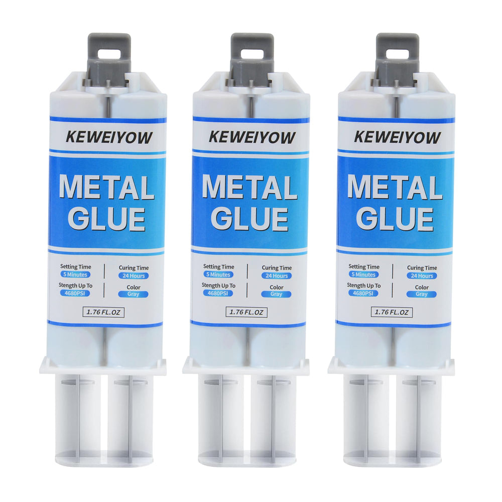 KEWEIYOW heavy duty metal glue bottle showing quick-set bonding capability