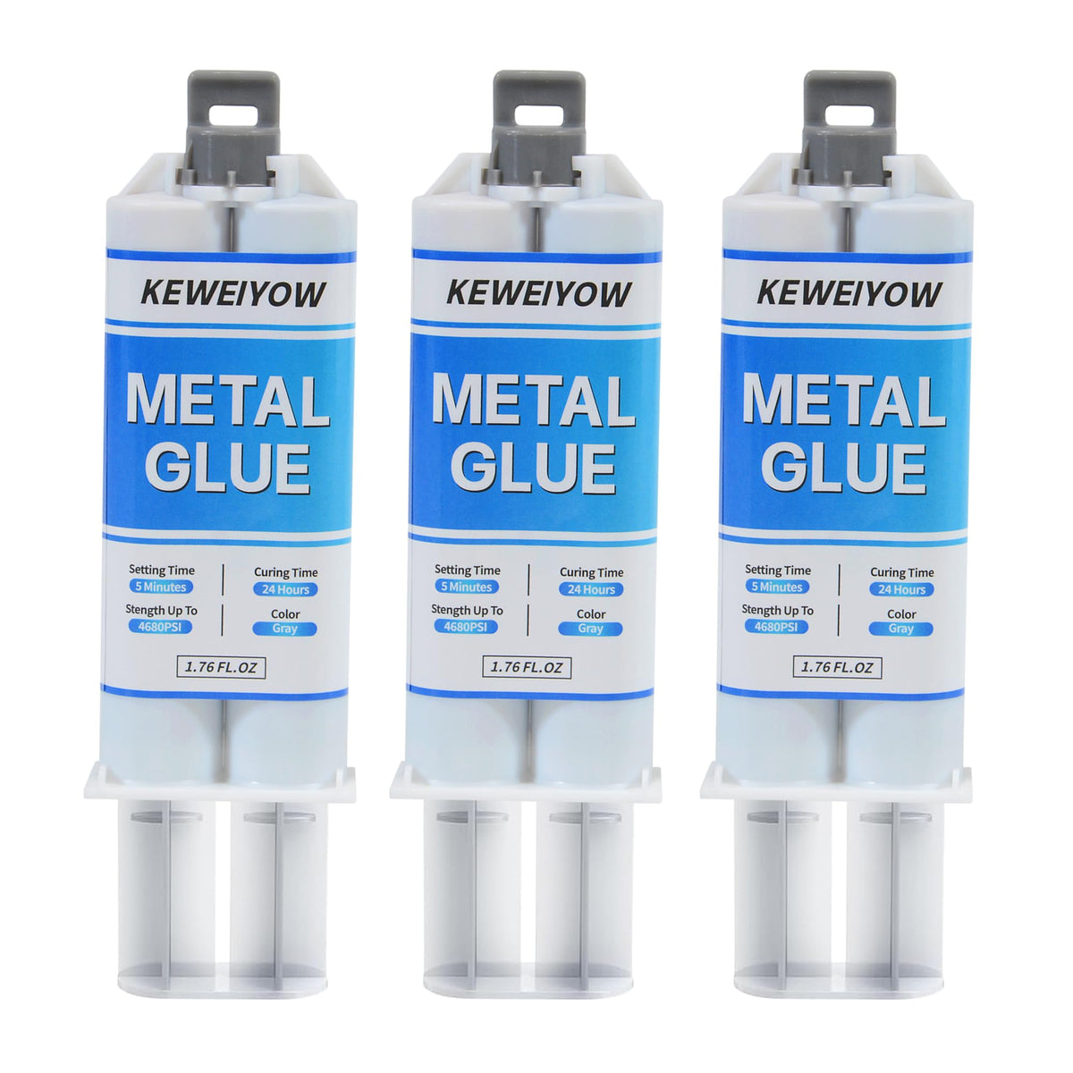 KEWEIYOW heavy duty metal glue bottle showing quick-set bonding capability