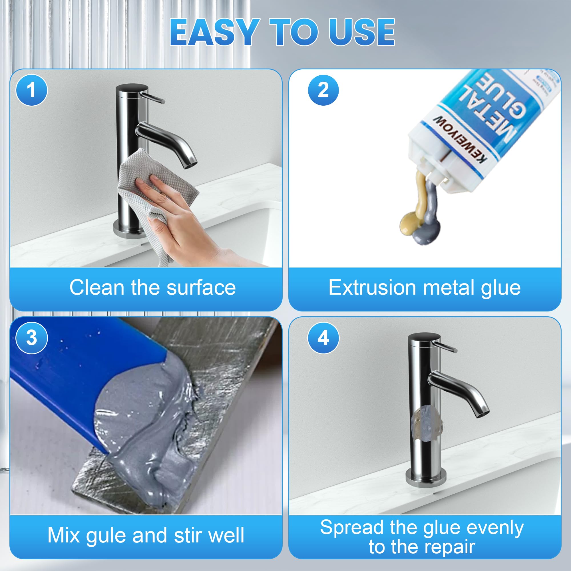 KEWEIYOW packaging with tools for ready to use repair kit