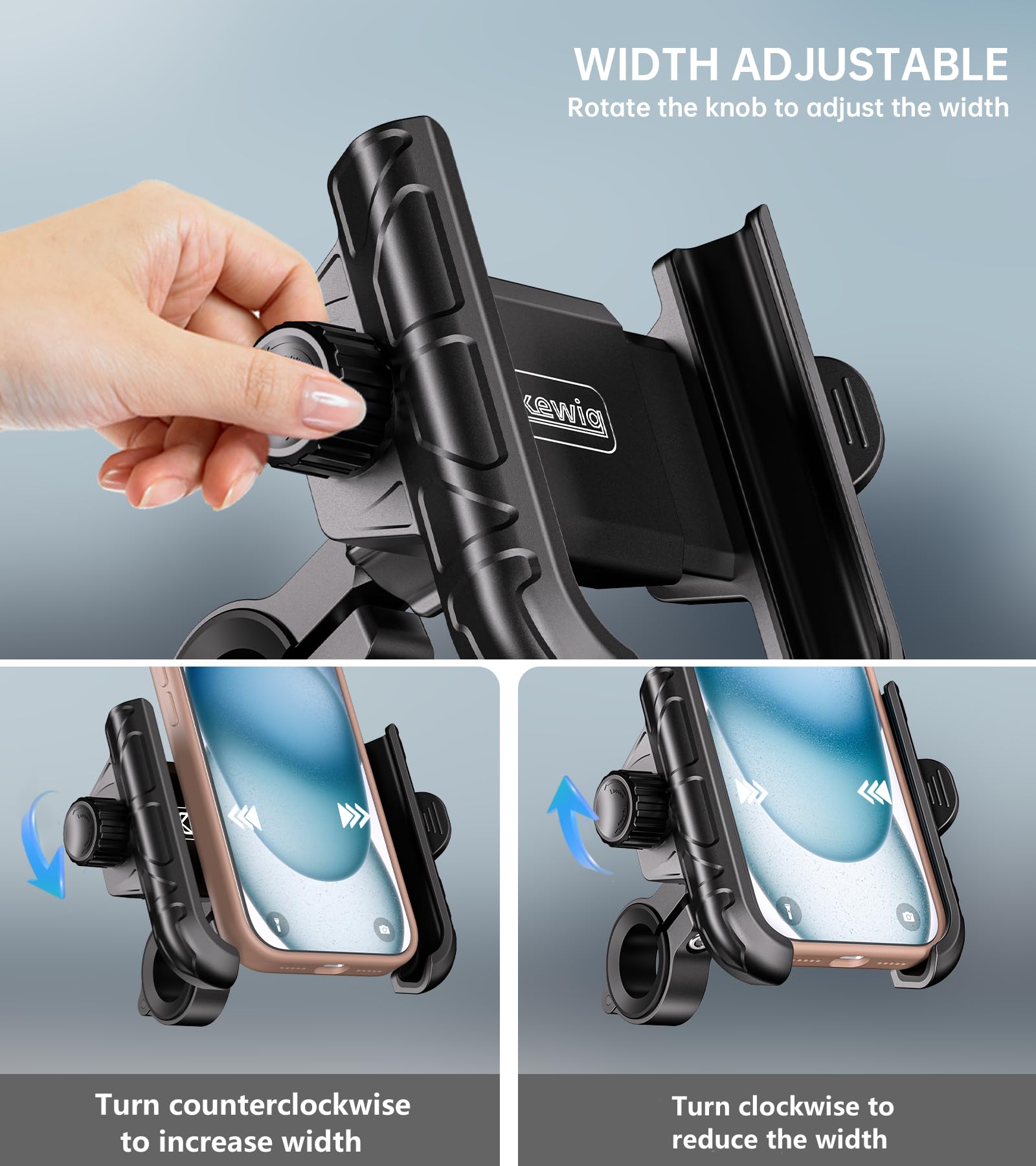 Kewig mount rotated 360 degrees for portrait or landscape use