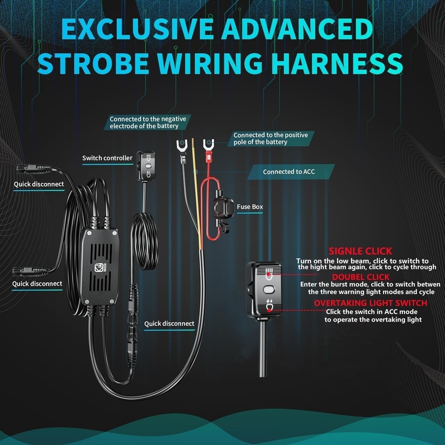 Kewig IP68 waterproof wiring resists rain and mud for reliable off-road use.