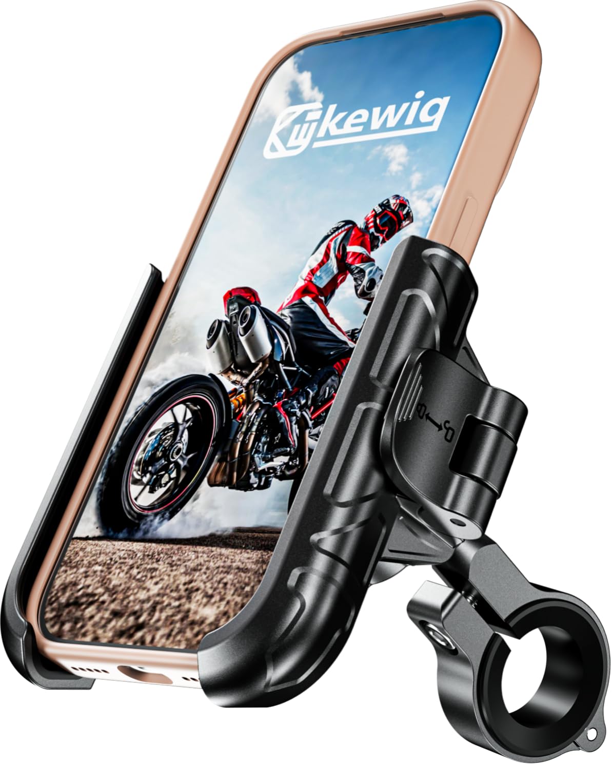 Kewig motorcycle phone mount camera-friendly design for hands-free filming