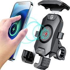 Kewig motorcycle mount showing the wireless charging area for on the go power