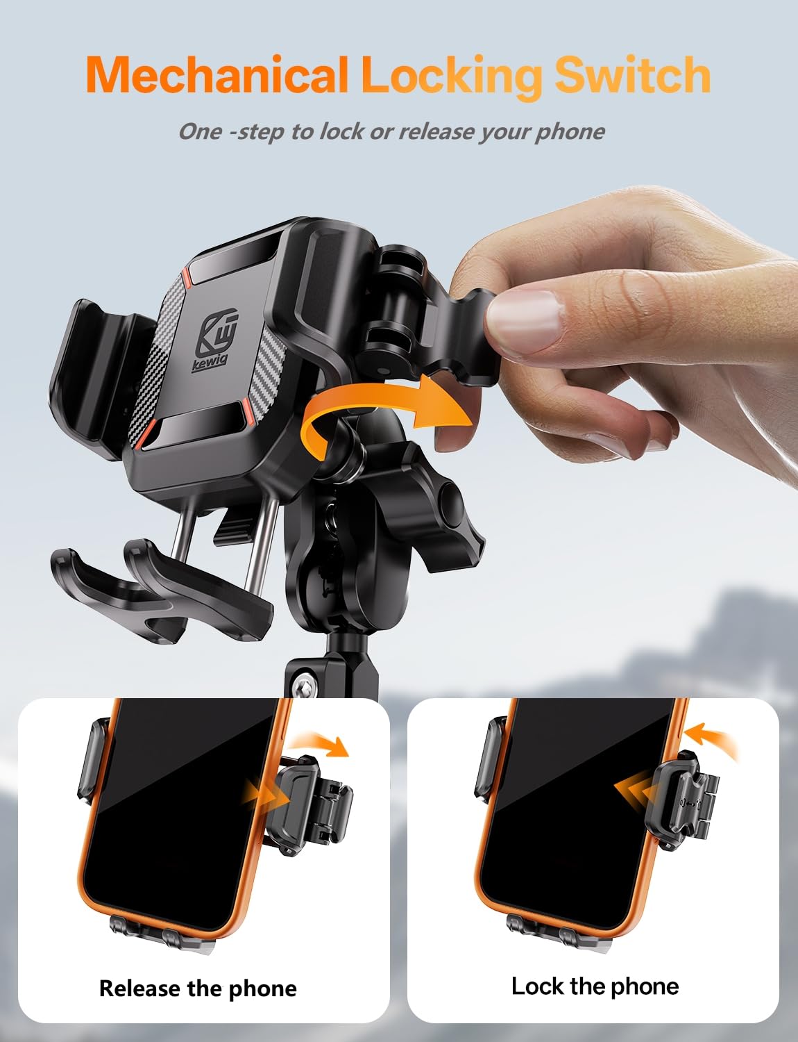 Kewig 720-degree rotation enables quick orientation between portrait and landscape.