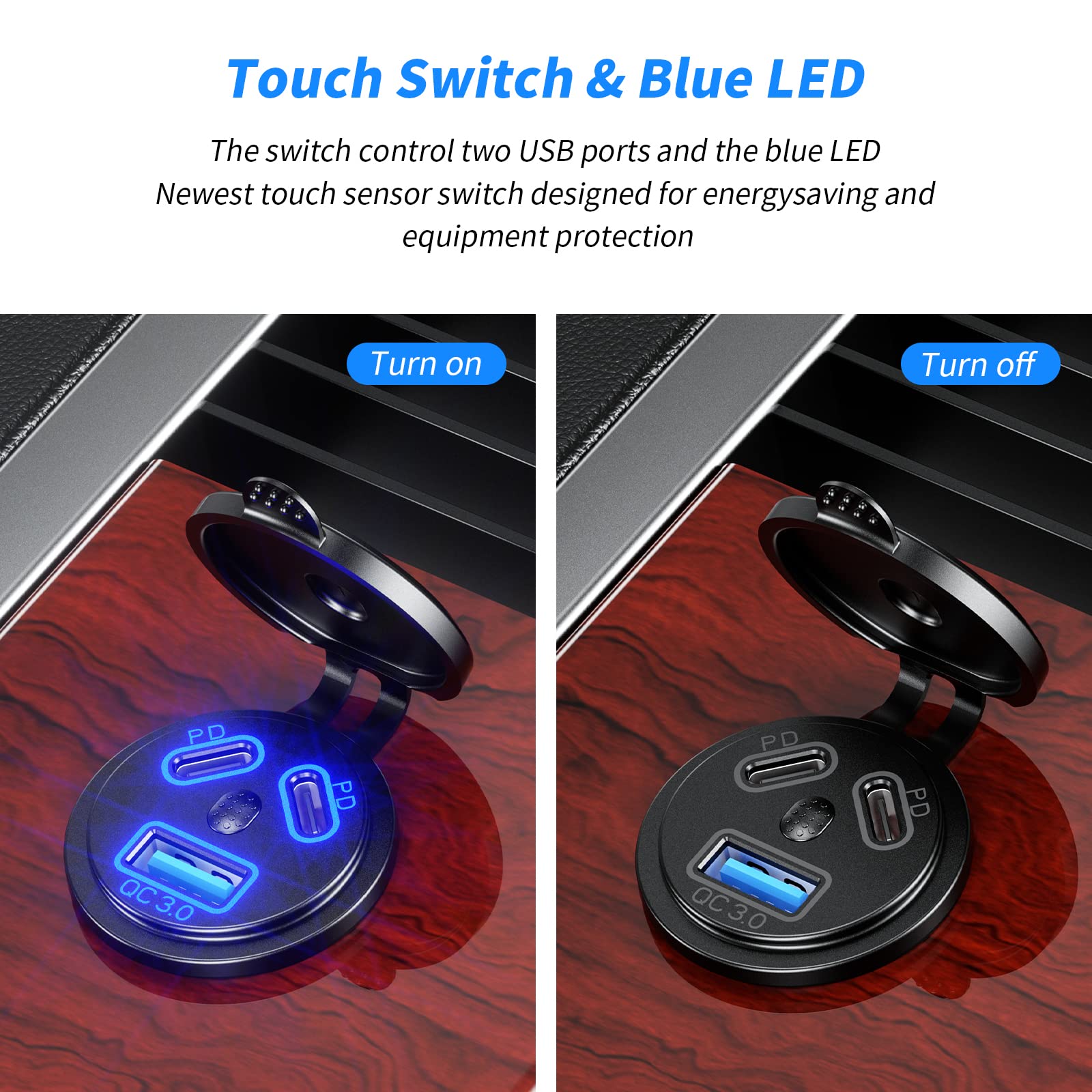 Kewig blue LED indicator shows you when powered for quick site checks.