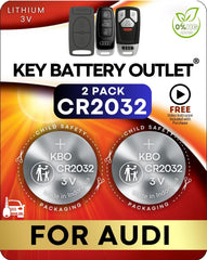 Key Battery Outlet Audi CR2032 2-pack provides fast, reliable key fob power.