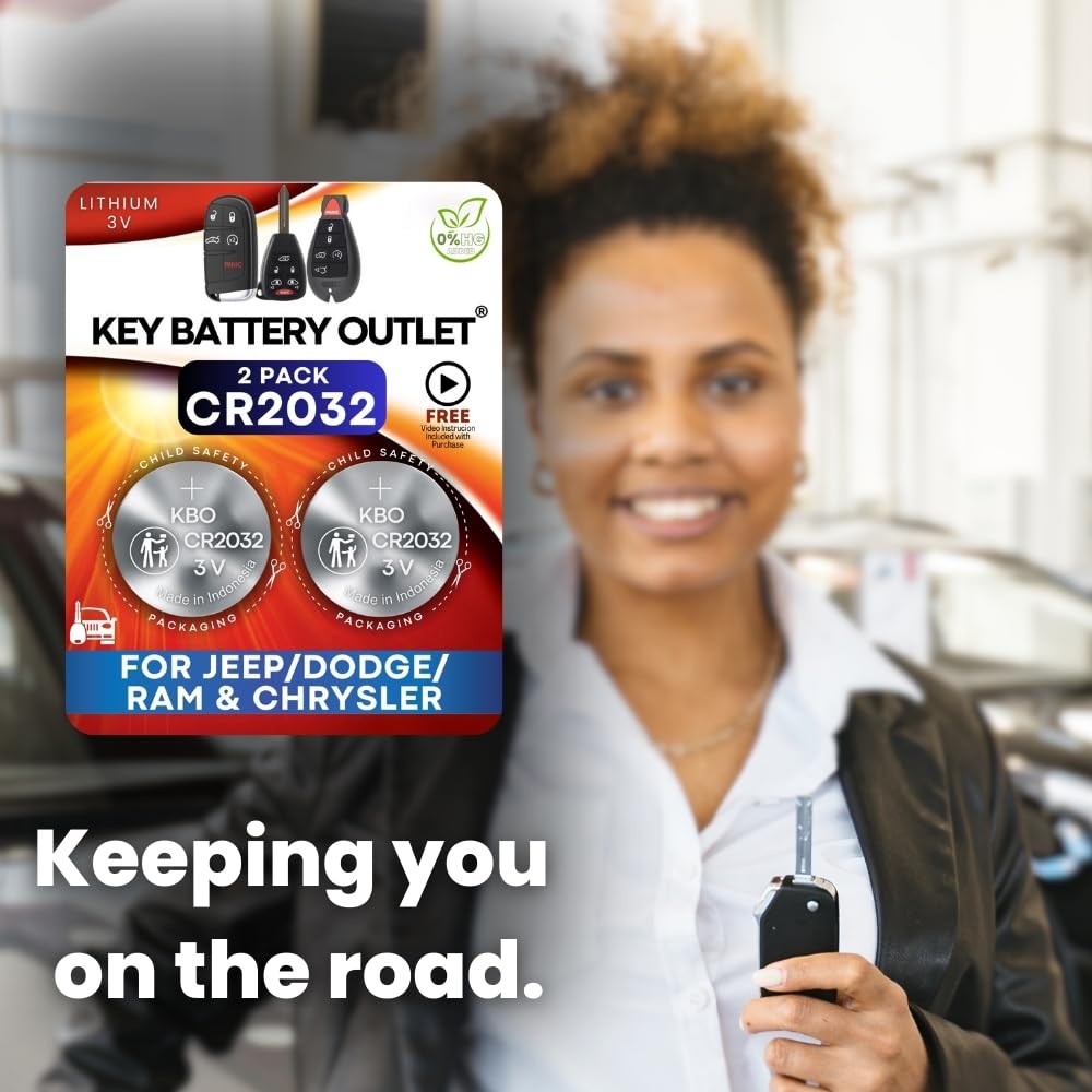 CR2032 fob battery for Chrysler PT Cruiser by Key Battery Outlet supports easy replacements