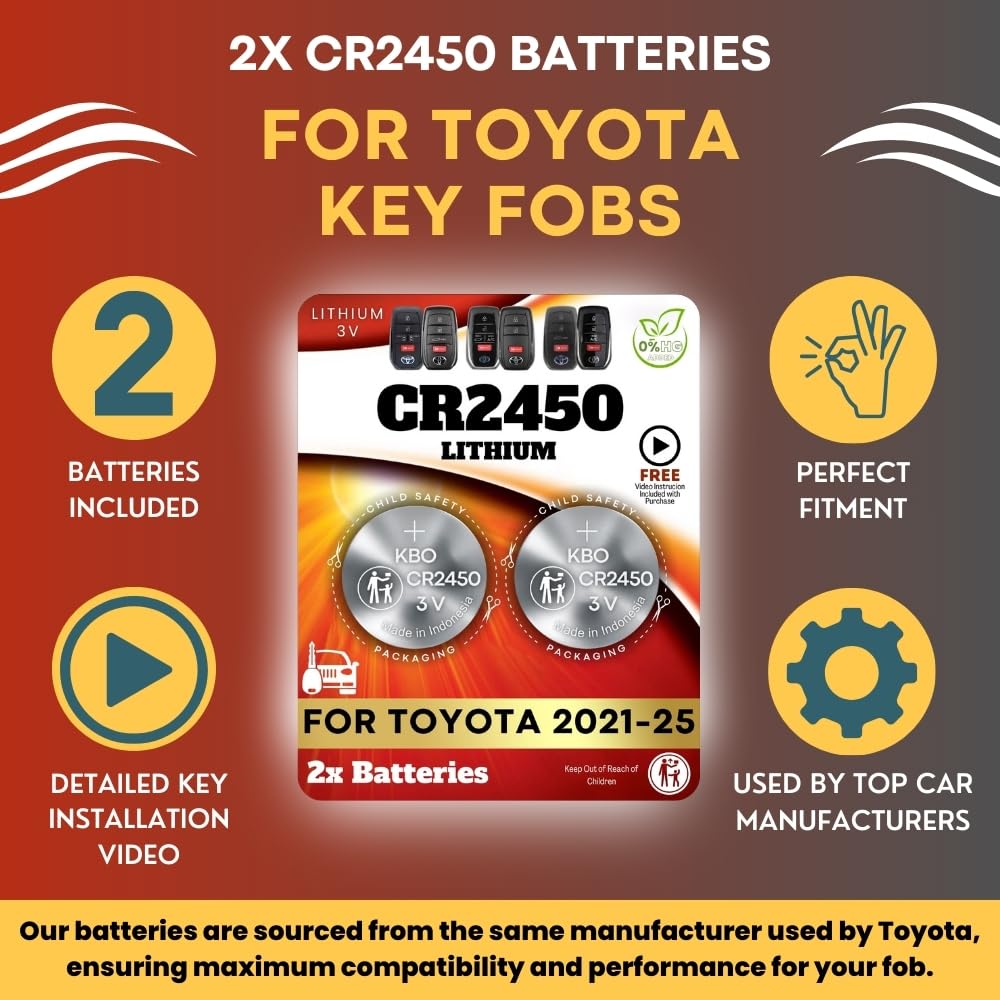 Key Battery Outlet CR2450 close-up battery design.