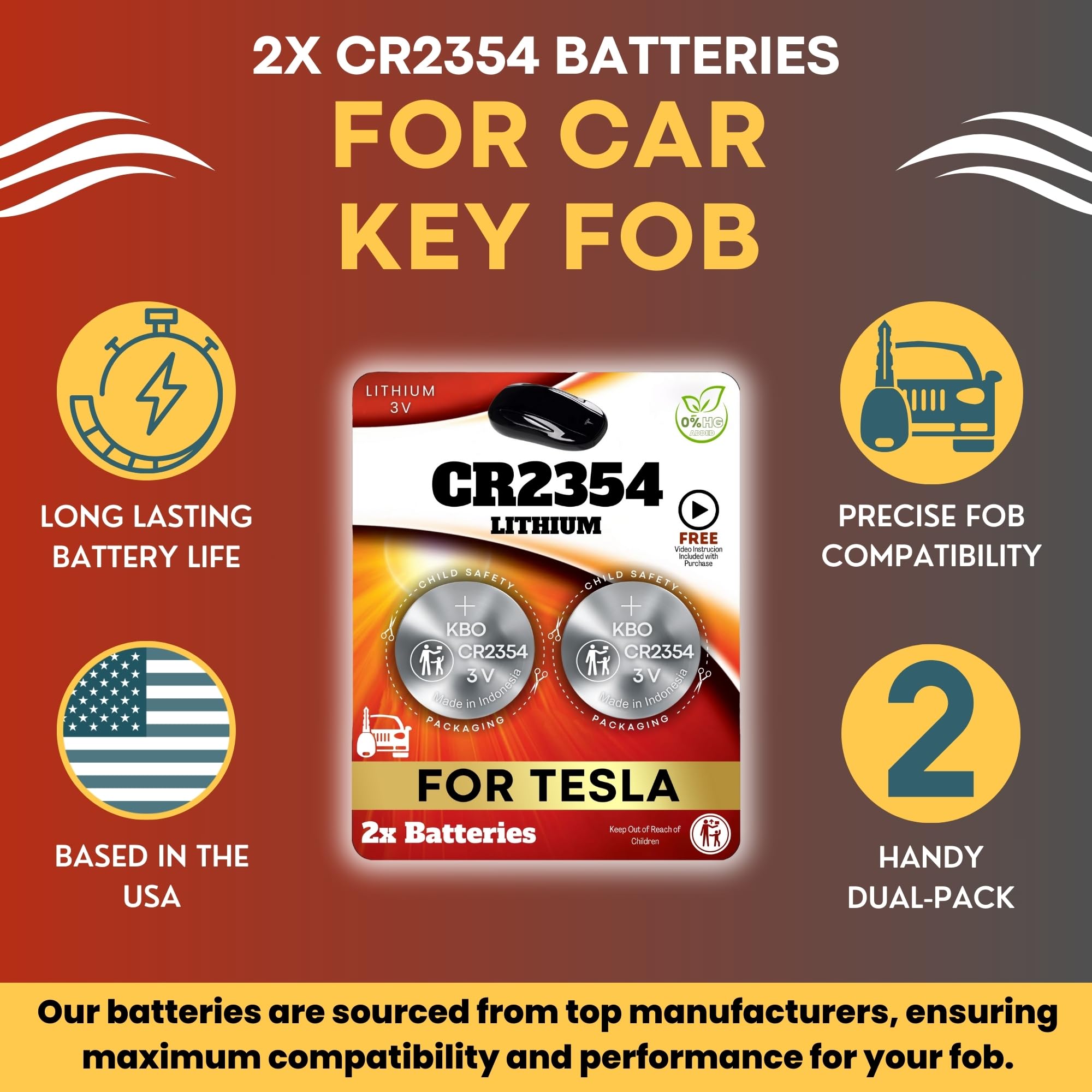 Key Battery Outlet Model X key fob battery installed for seamless power.