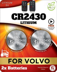 Key Battery Outlet Volvo CR2430 2-pack box highlights OEM-grade power