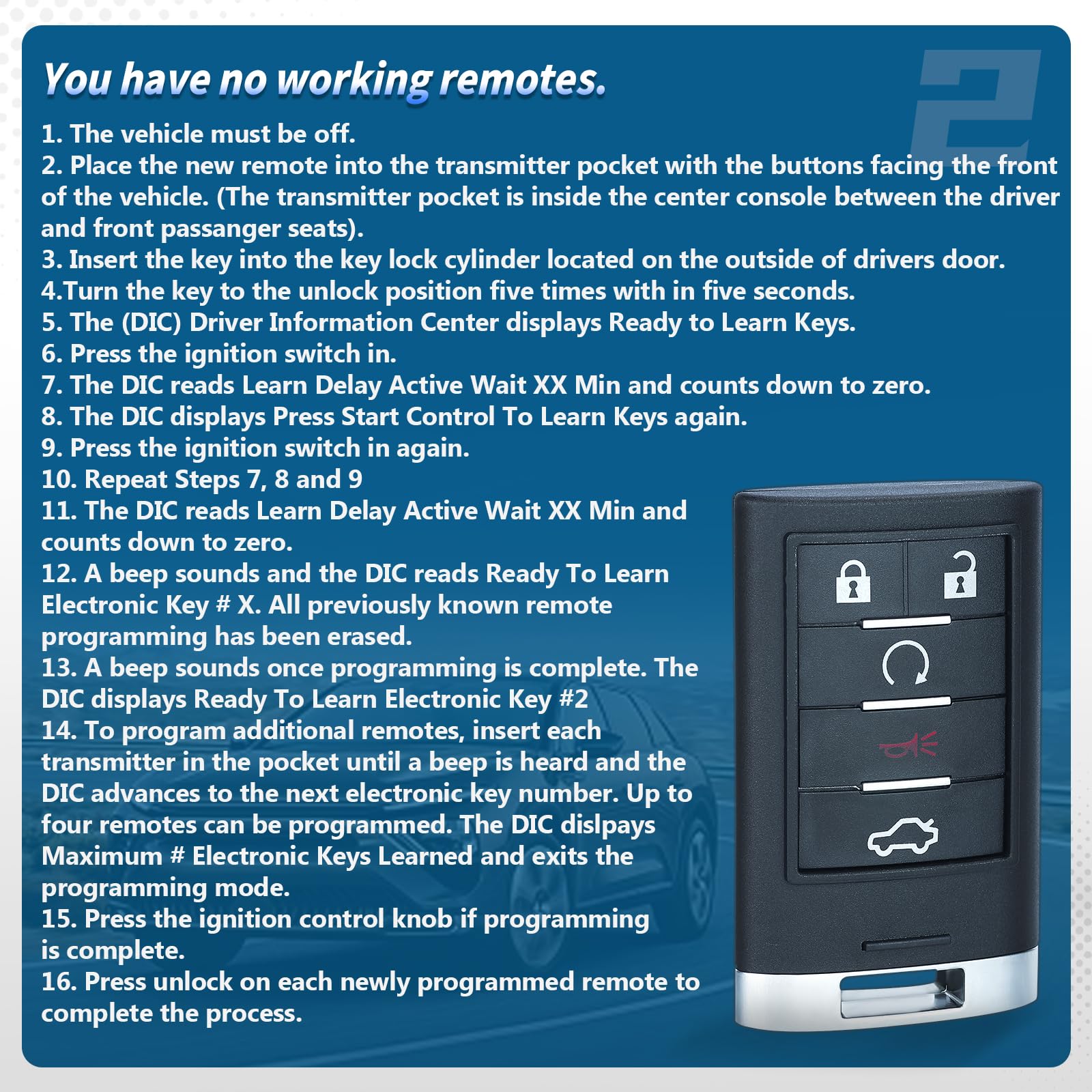 Keyecu replacement fob is a reliable back-up for Cadillac keys