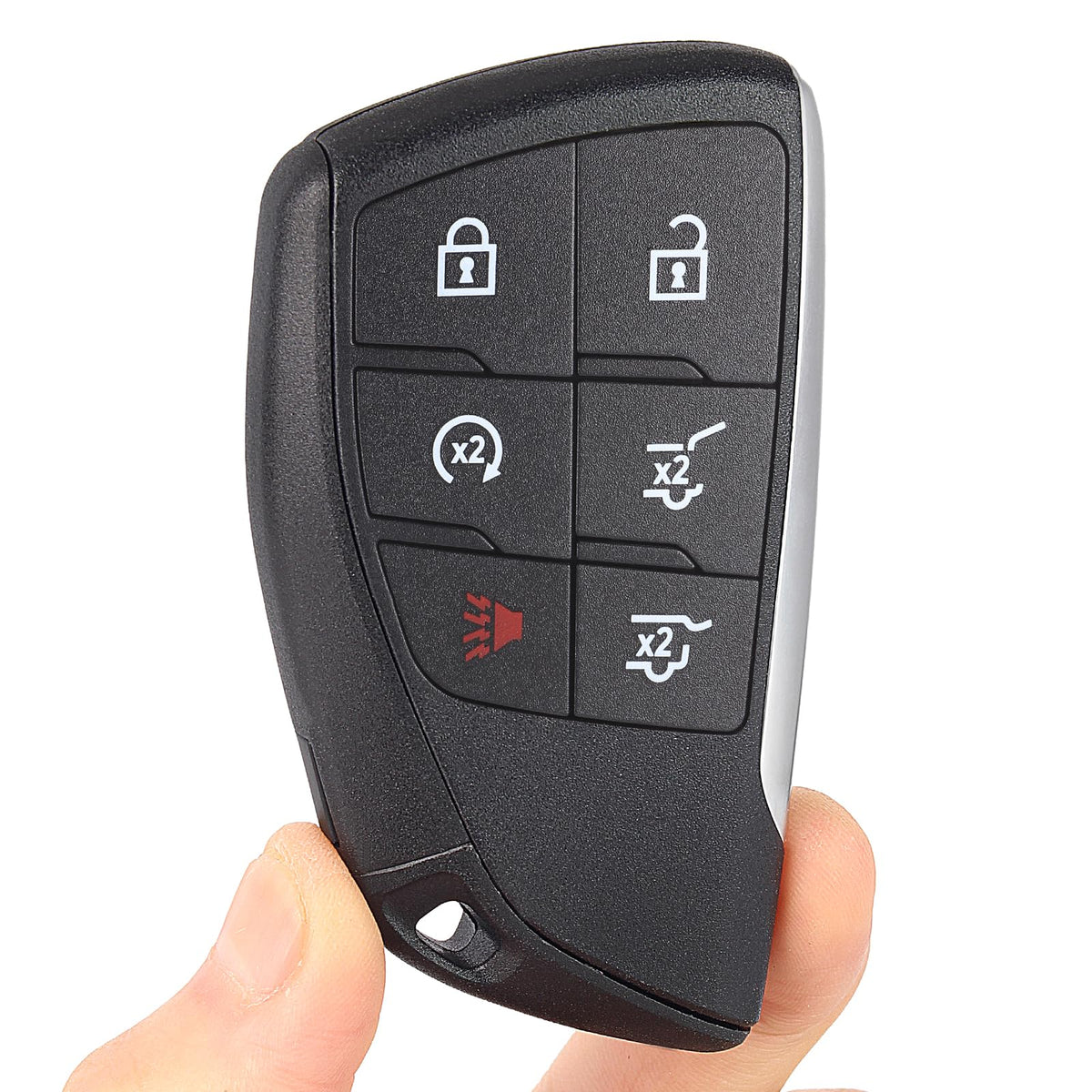 Keyecu replacement remote for Suburban front view with six-button layout