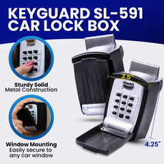 KeyGuard SL-591 mounted on a car window for convenient hands free access.