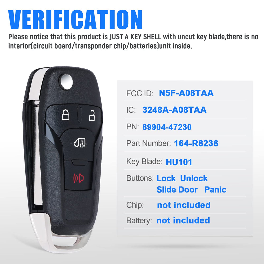 Keymall fob shell button closeup shows four-button layout for quick access.