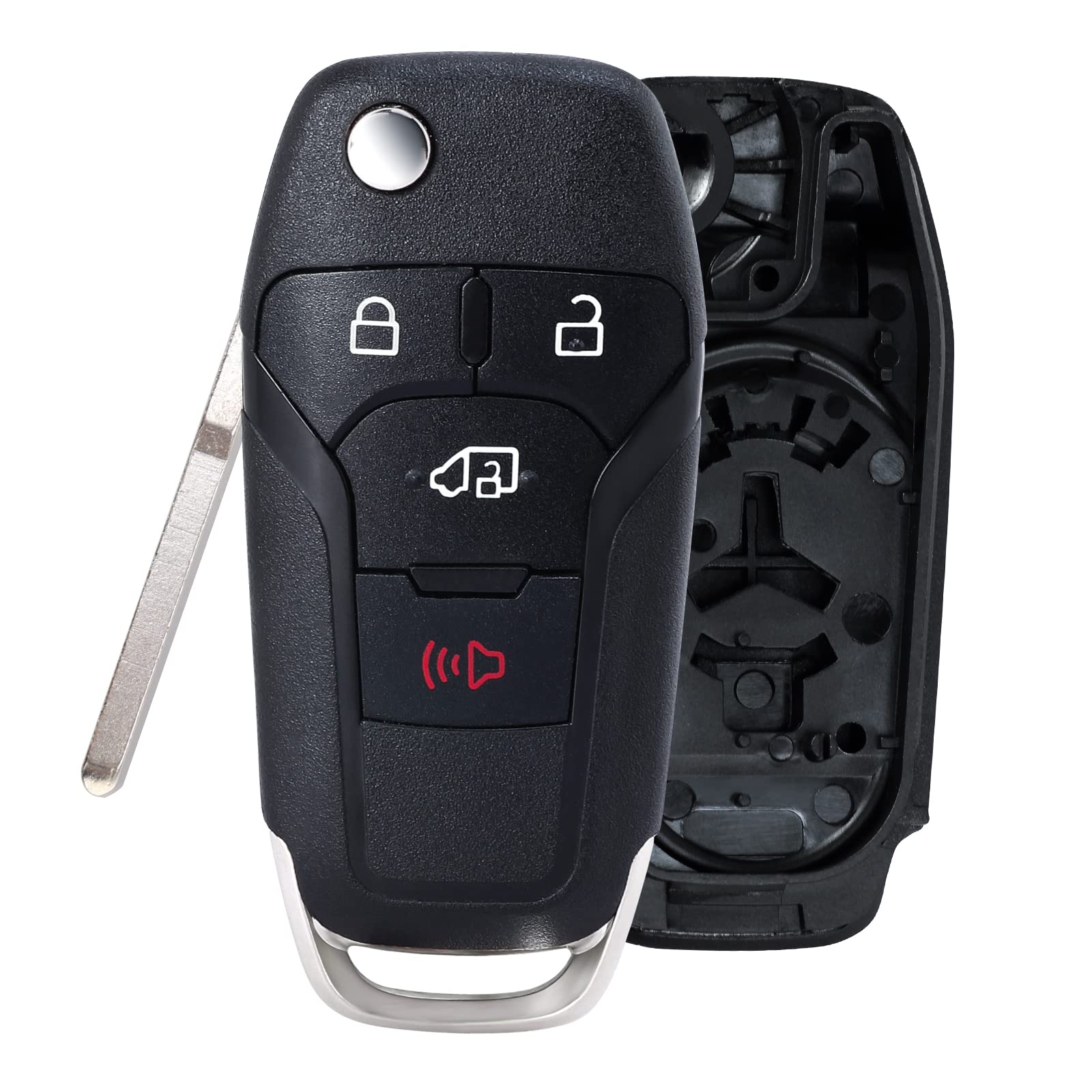 Keymall fob shell front view for Ford Transit Connect; precise button alignment.