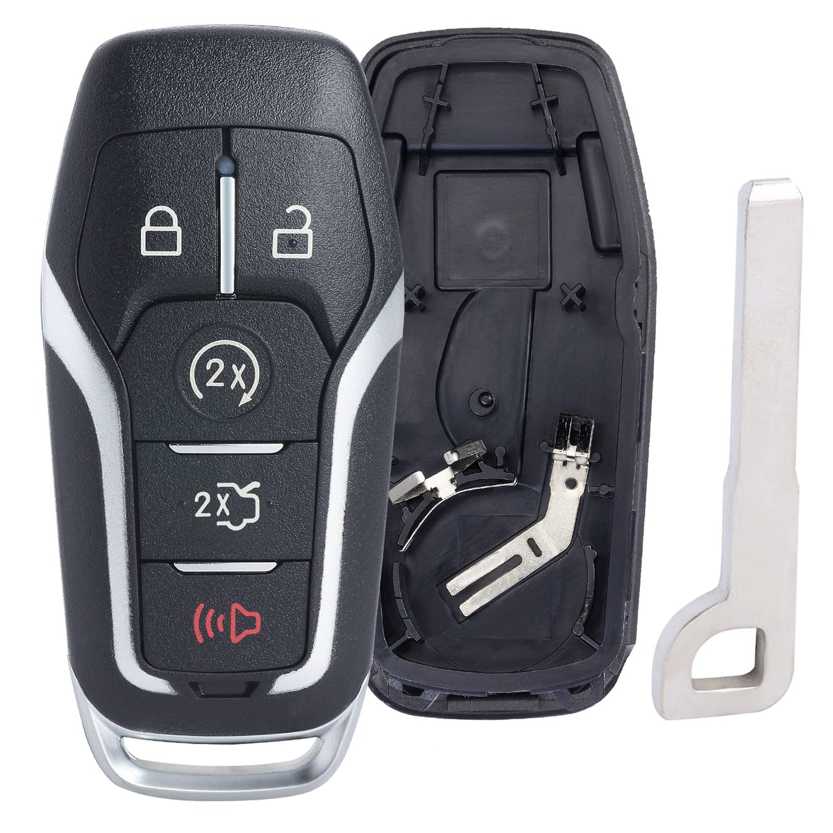Keymall Ford Edge shell close-up shows durable, easy-install key fob cover that protects worn buttons.