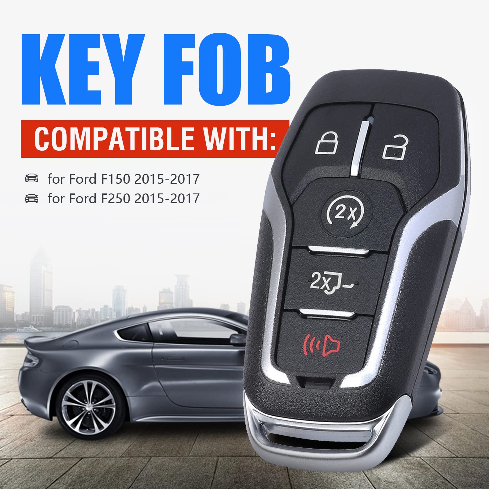 Keymall Ford F-150 fob shell fit demonstrates easy installation without reprogramming.