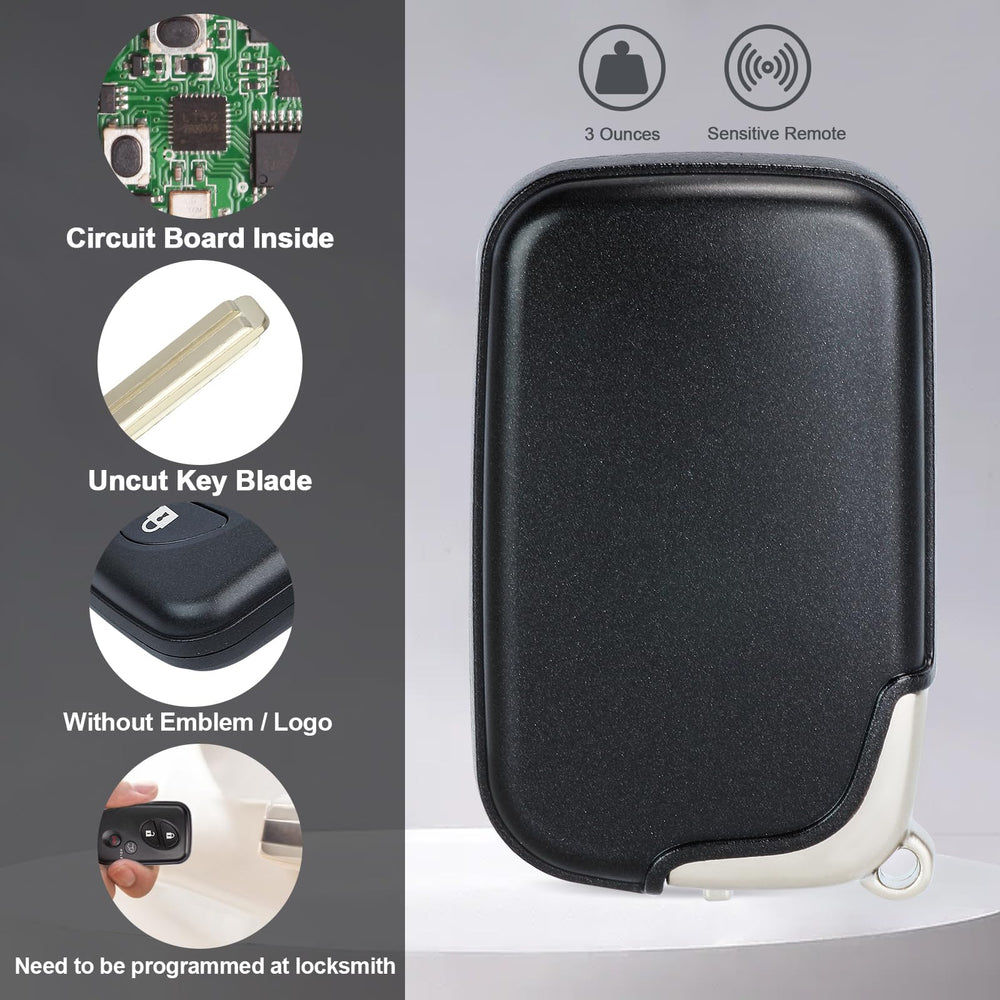 Keymall Smart Key Fob un-cut key blade included for seamless replacement