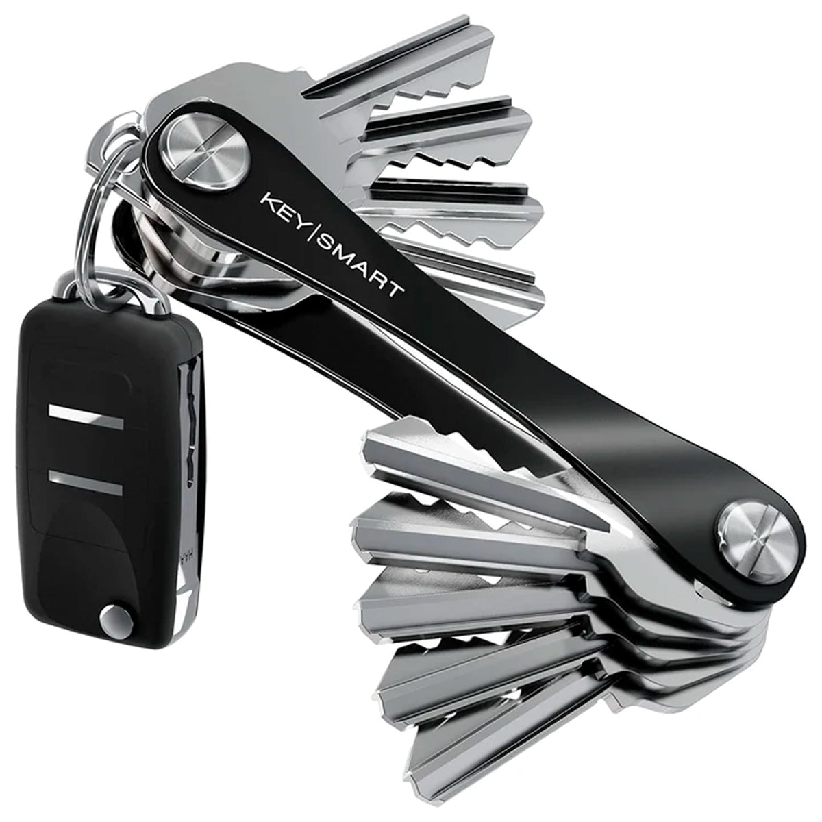 KeySmart Original Key Holder demonstrates a compact, silent carry for pocket-friendly organization.