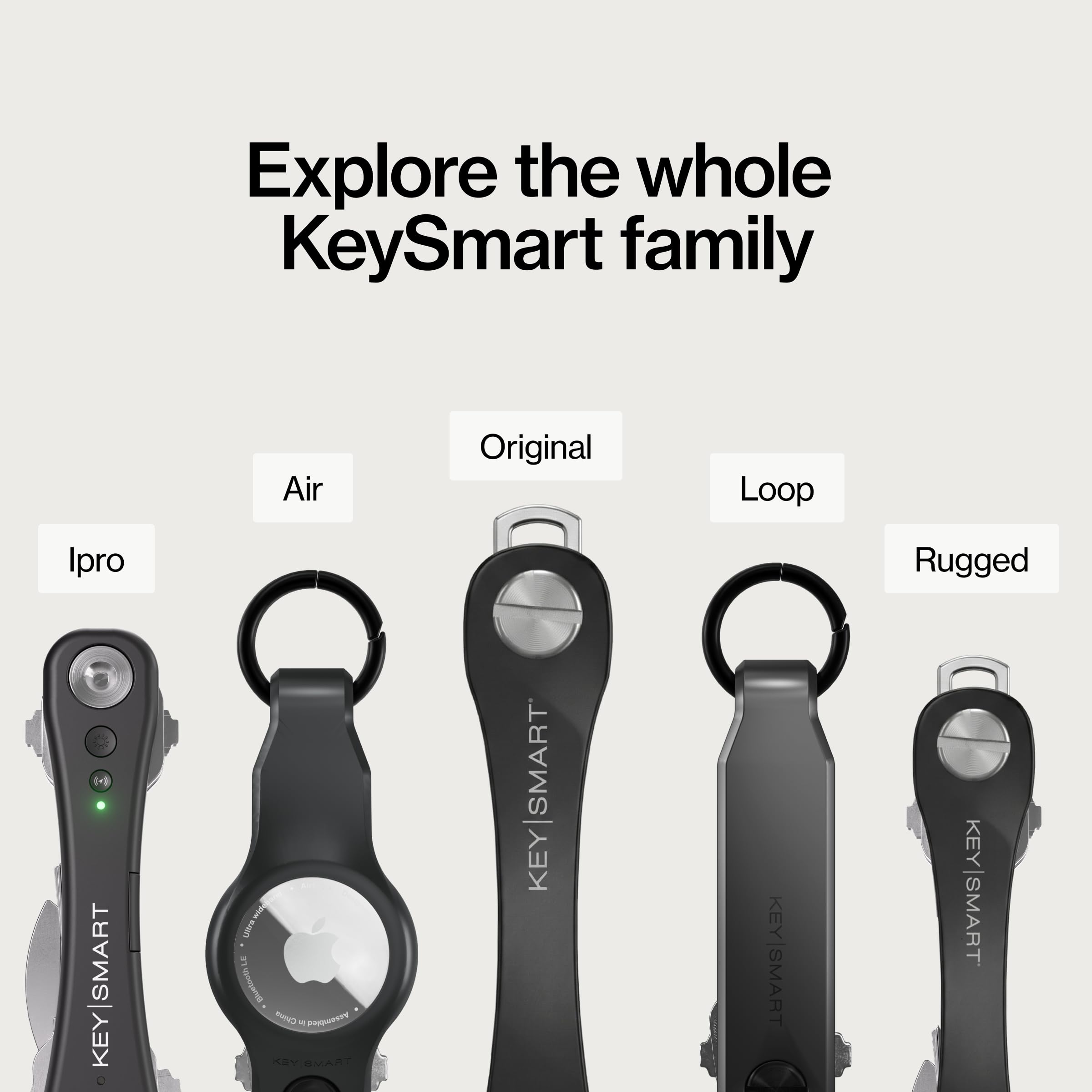 KeySmart Original Key Holder includes a pocket clip option for secure carry.