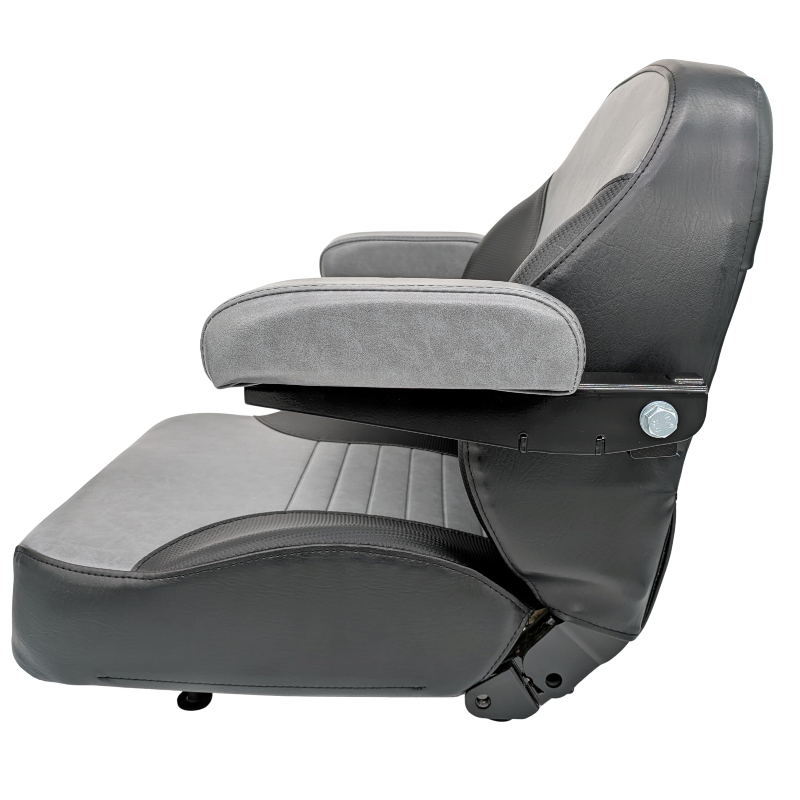Keystone Seats Comfort Plus armrests close-up shows padded support for longer use.