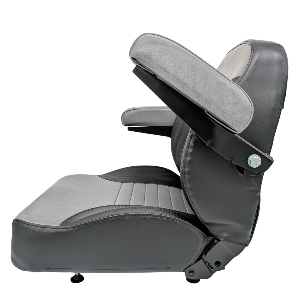 Keystone Seats Comfort Plus backrest angle close-up demonstrates posture control during setup.