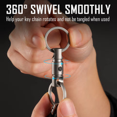 Gun-metal grey sandblasted finish adds a stylish, understated look to your key setup.