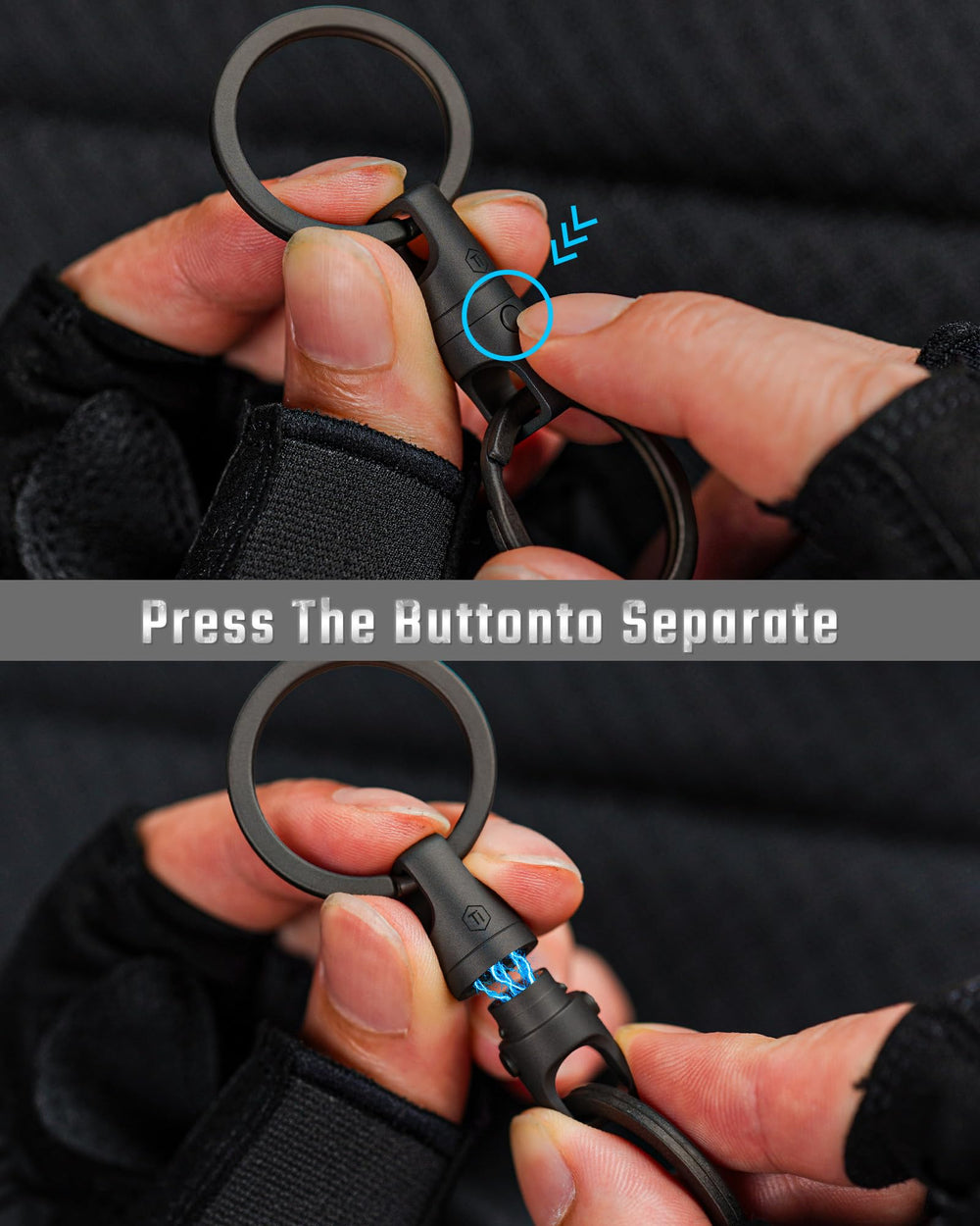 KeyUnity KA45 dual-button instant release for effortless one-handed access.
