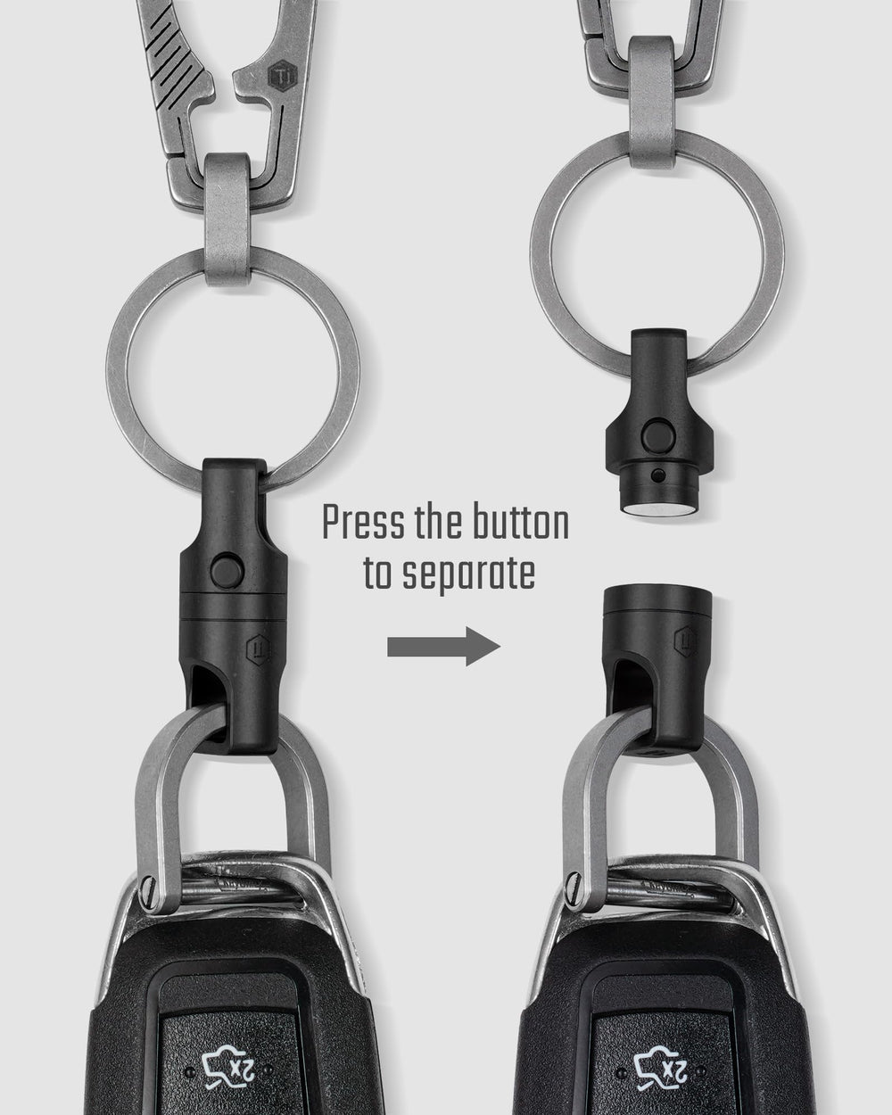 KeyUnity KA48 one-hand release action enables fast detachment.