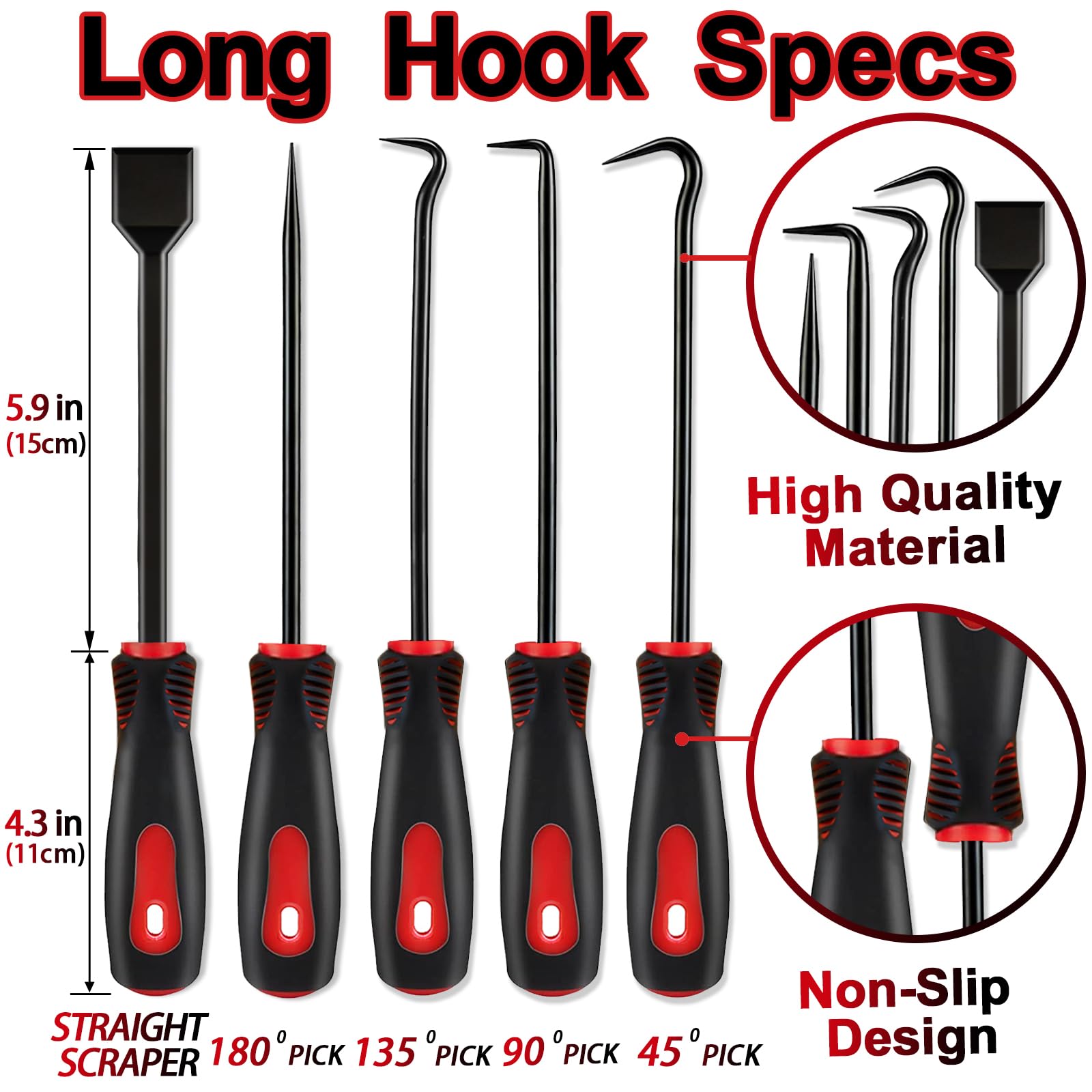 Keze curved hook 6in aiding tight-space retrieval