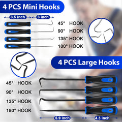 Keze 17-Pcs Hook and Pick Set with 135-degree curved hook for tight spaces.