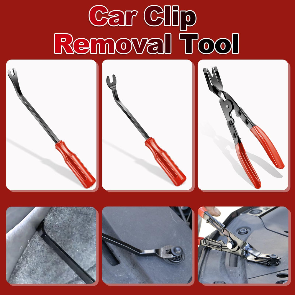 Keze plastic pry tool set safely detach trim without damaging surfaces.