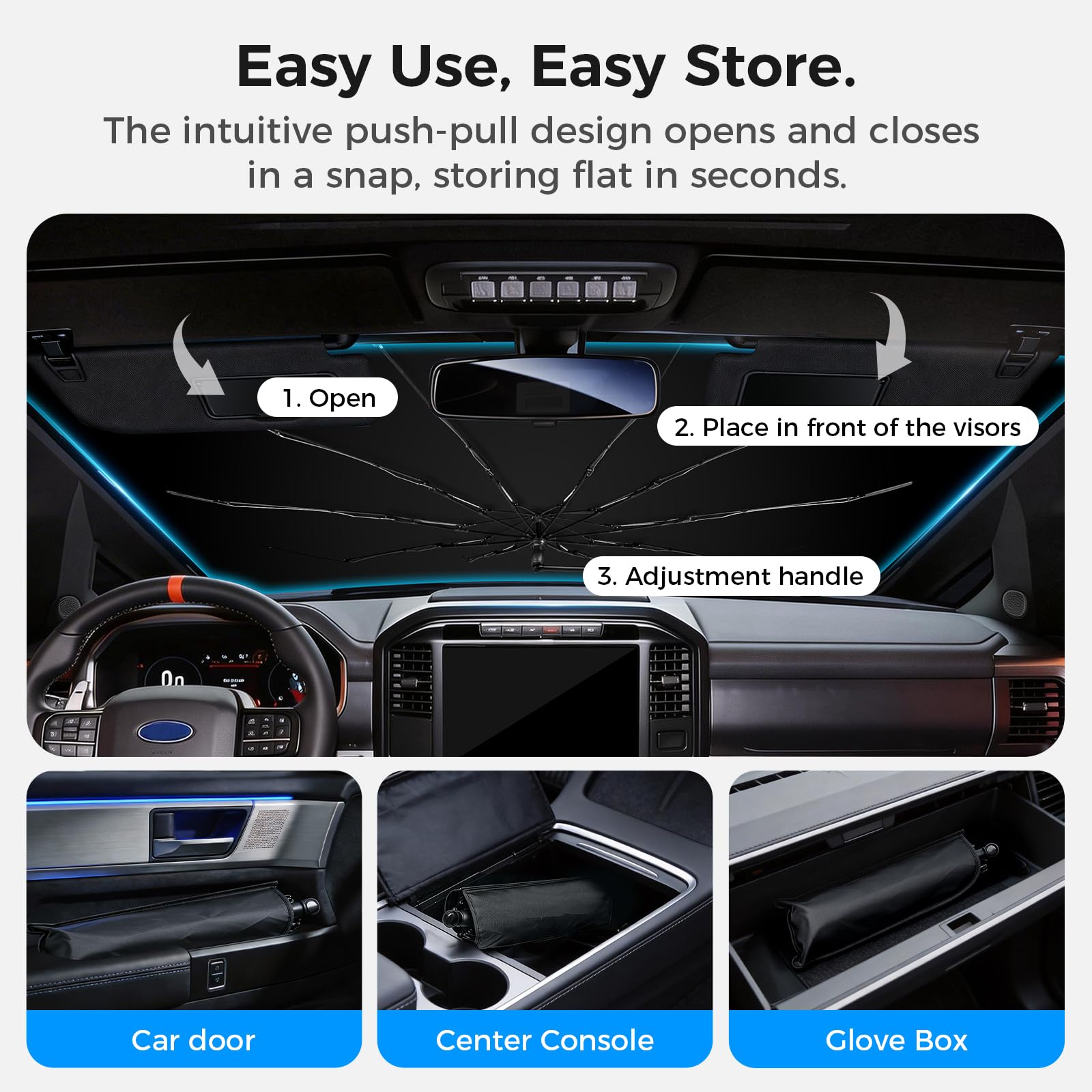 Kfonla full-coverage front shading with reflective fabric.