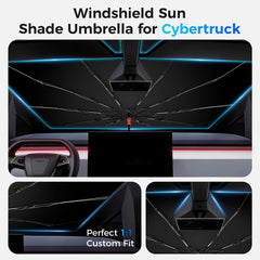 Kfonla windshield shade umbrella provides UV protection and reduces interior heat buildup.
